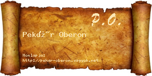 Pekár Oberon névjegykártya